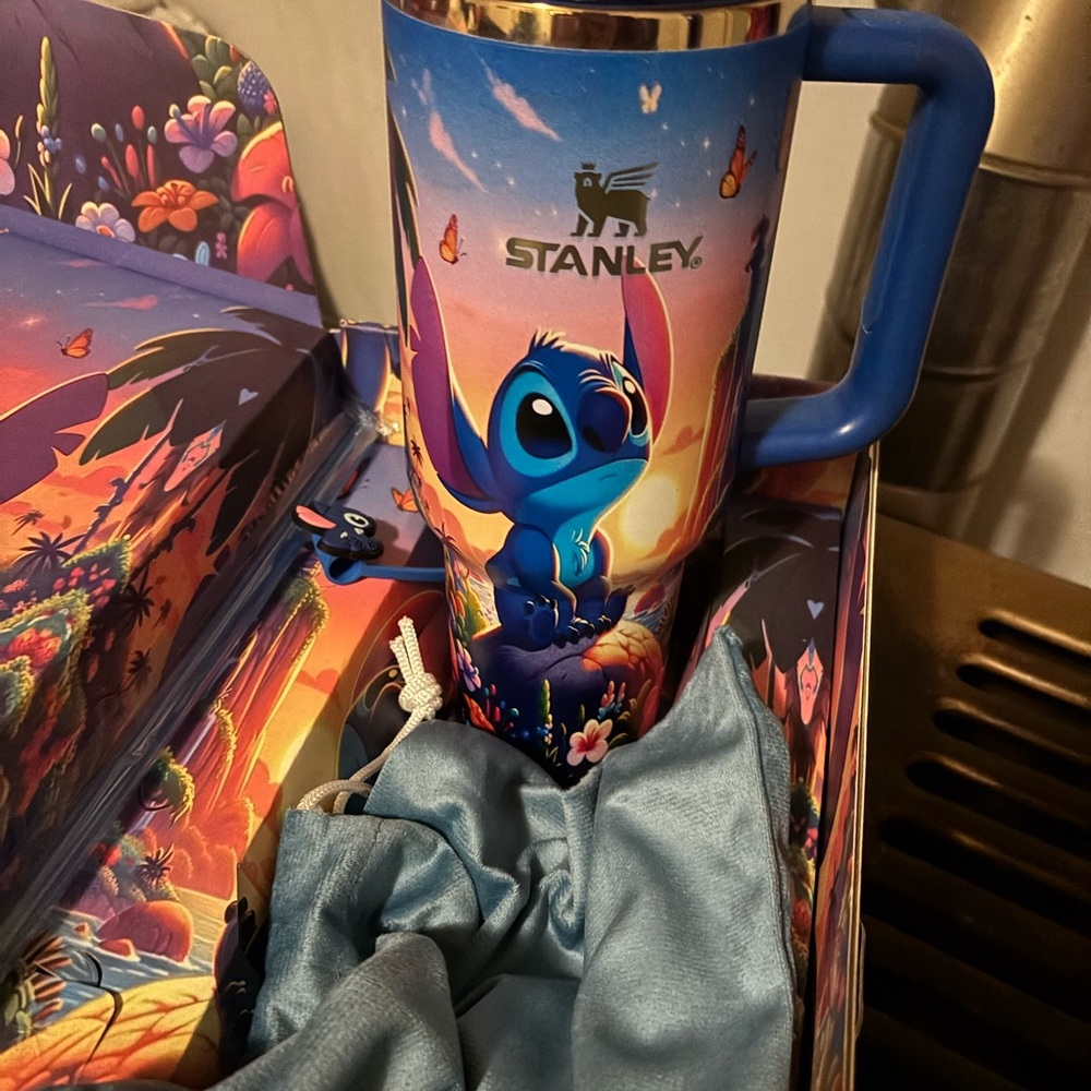 Stanley Blue and Gold Stitch Mug
